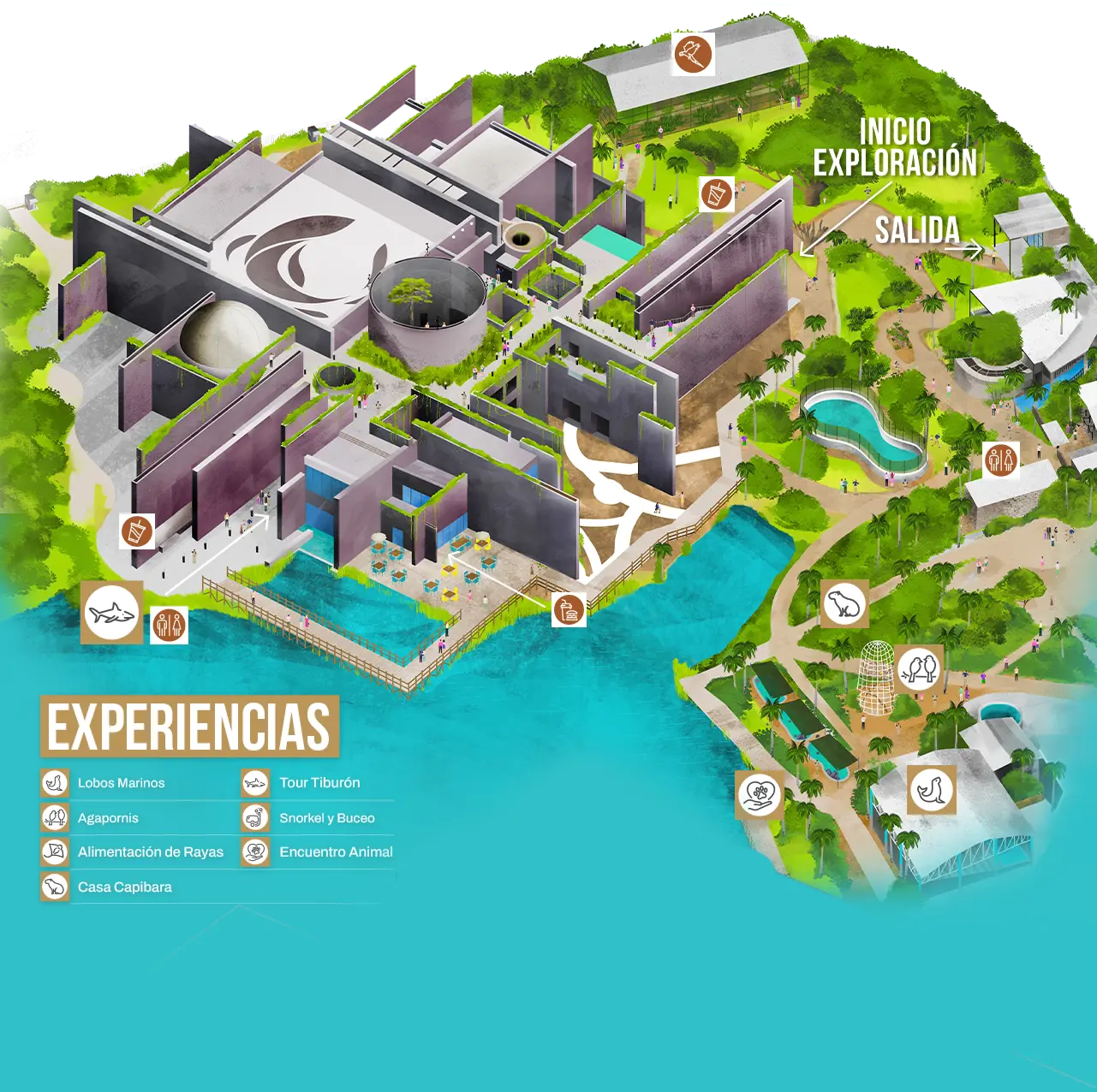 Plano exterior del Gran Acuario Mazatlán